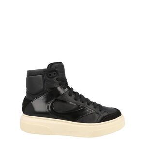 Ferragamo Cassio Leather High-Top Sneakers Black Mens